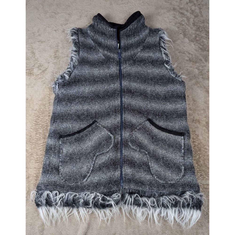 VTG Komodo Ethical Brand Gray Mens Wool Blend Vest Made in Nepal Size 2 -MEDIUM